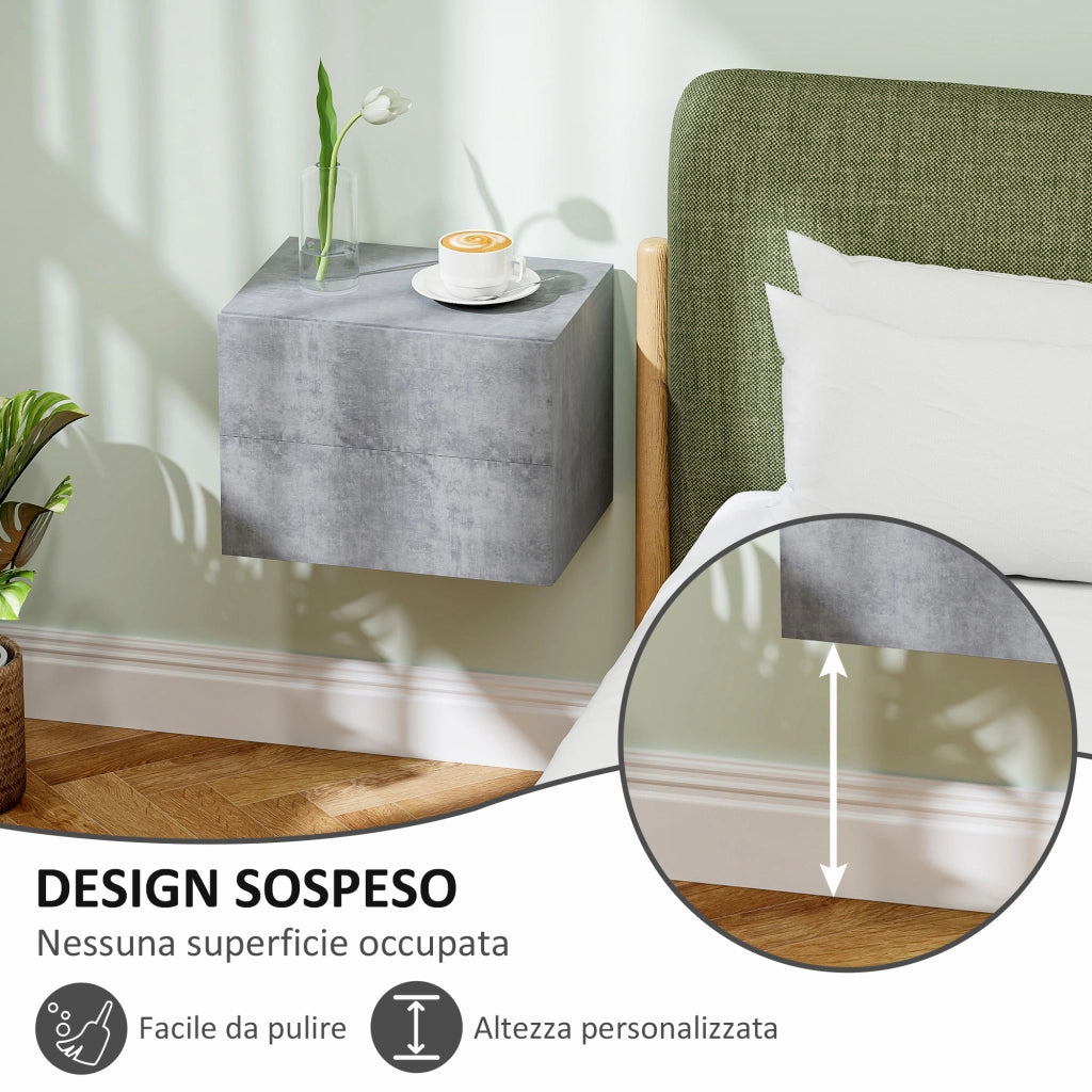 Comodini ¨C zephmum ¨C Grigio, 40x29x30 cm