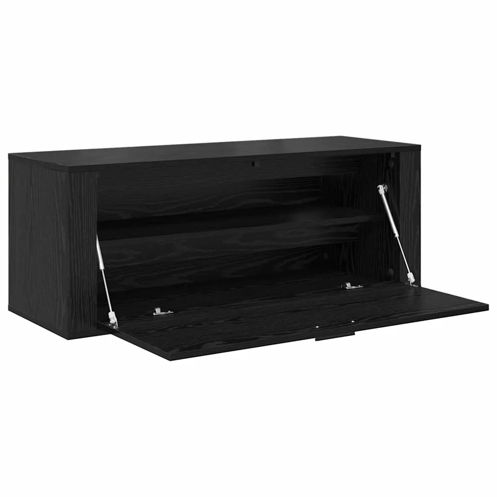 Mobile per scarpe con lo scaffale Rovere nero 100 x 35 x 38 cm 881020
