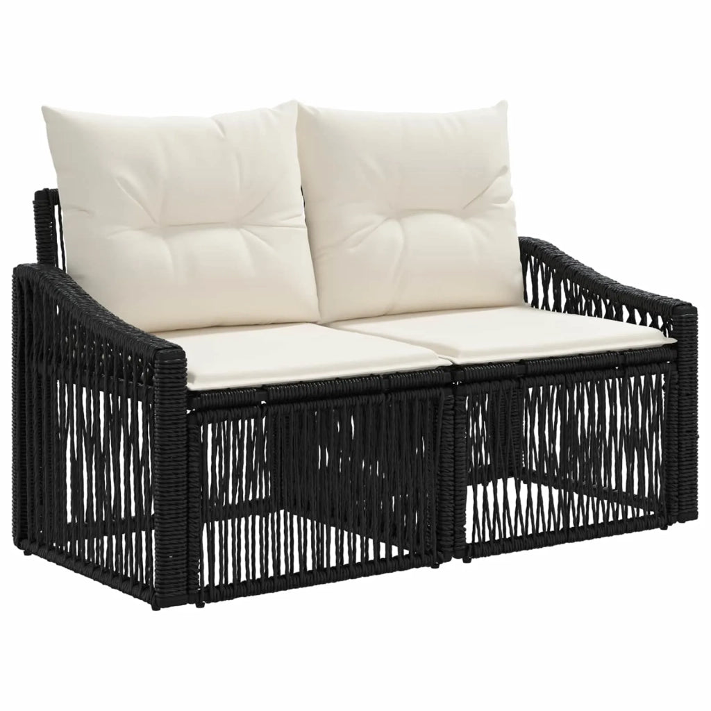 Set Divano da Giardino 7 pz Nero polyrattan 3436015