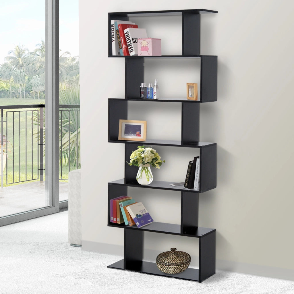 Libreria con 6 ripiani ¨C Xylo ¨C legno nero 80x23x192 cm