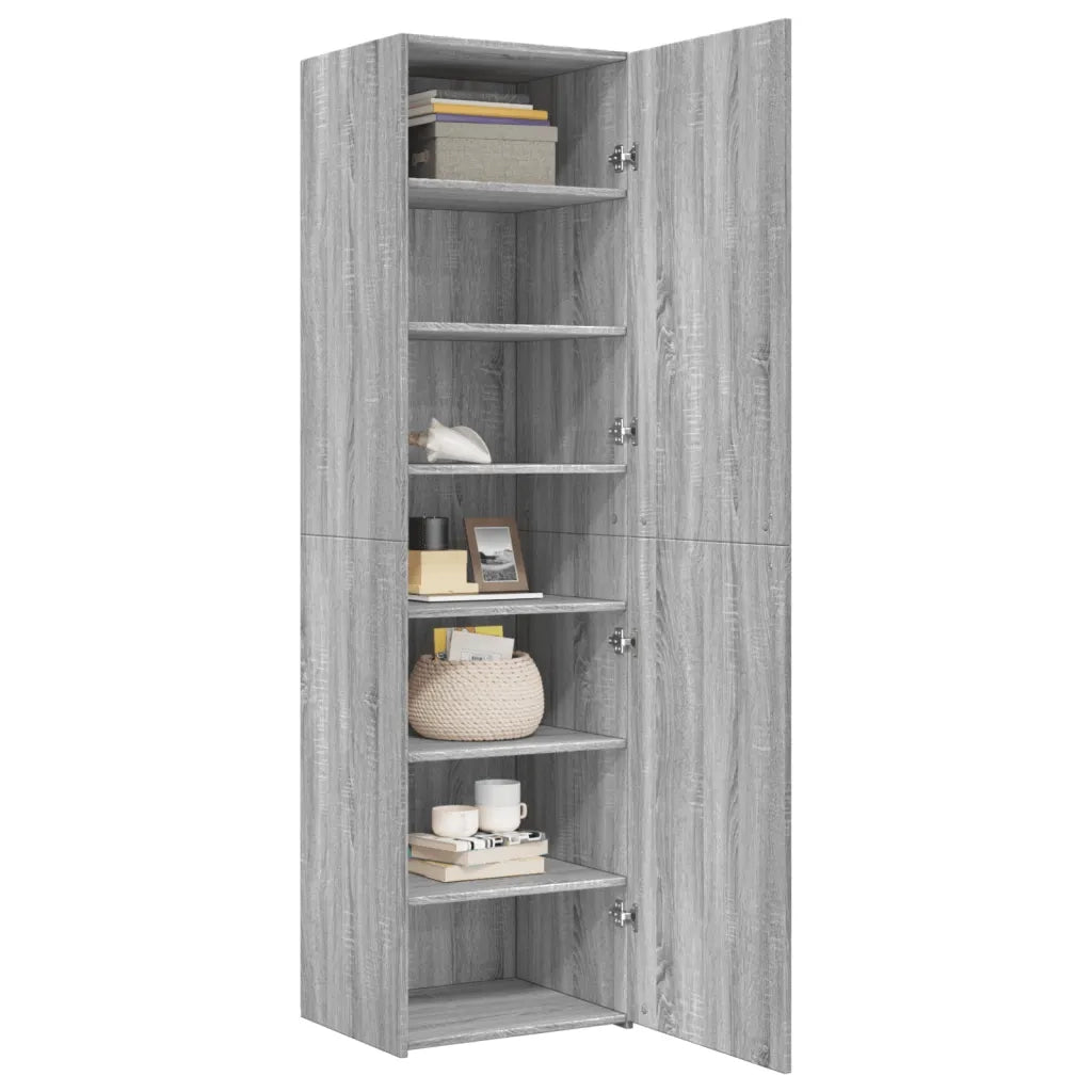 Credenza Grigio Sonoma 50x42,5x185 cm in Legno Ingegnerizzato