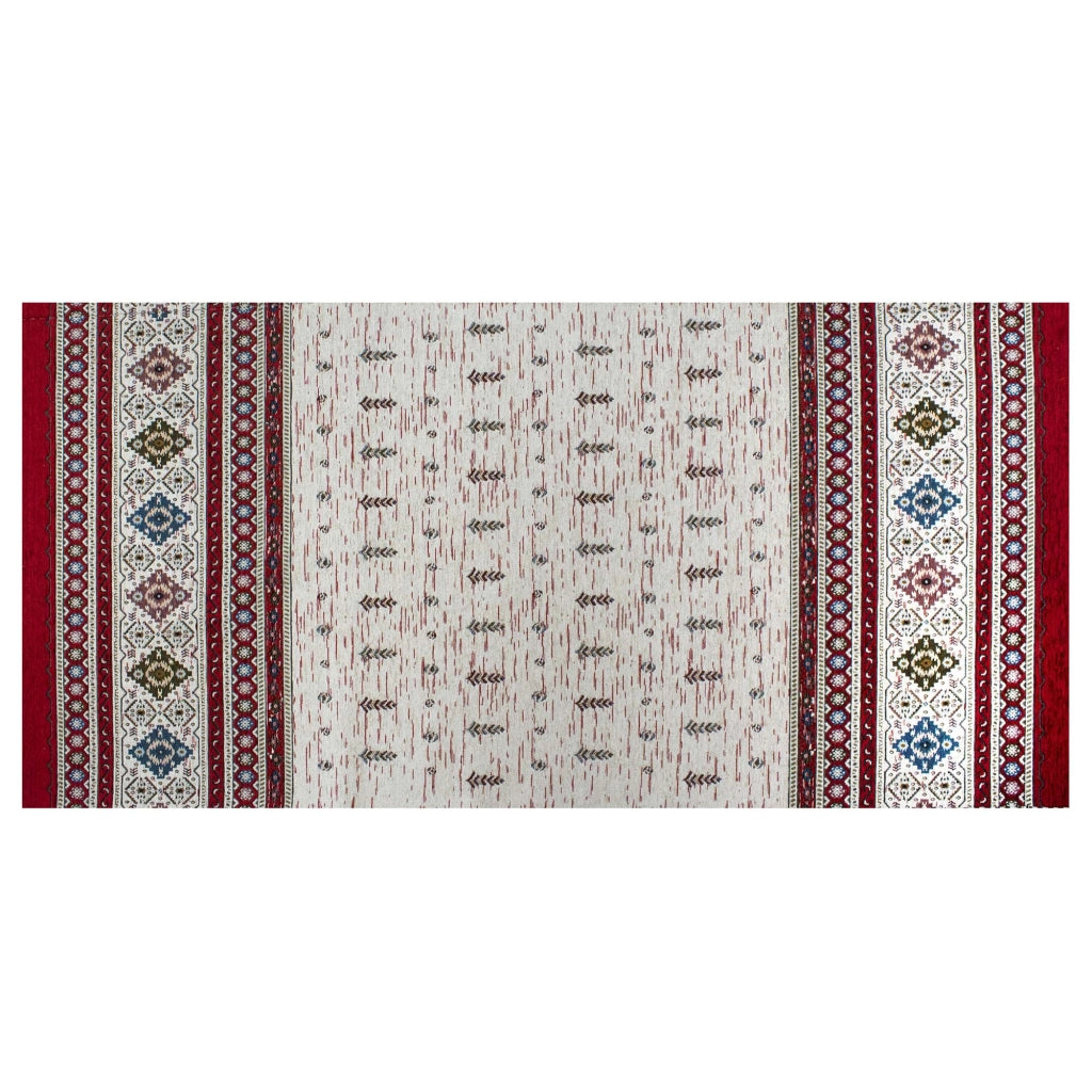 Tappeto Arredo Moderno Morbido in Ciniglia Ingresso Antiscivolo Prodotto Italiano  Soggiorno Camera Salotto Disegni Piazzati Cotone Varie Misure Grande Loom/Rosso - 160x240 cm