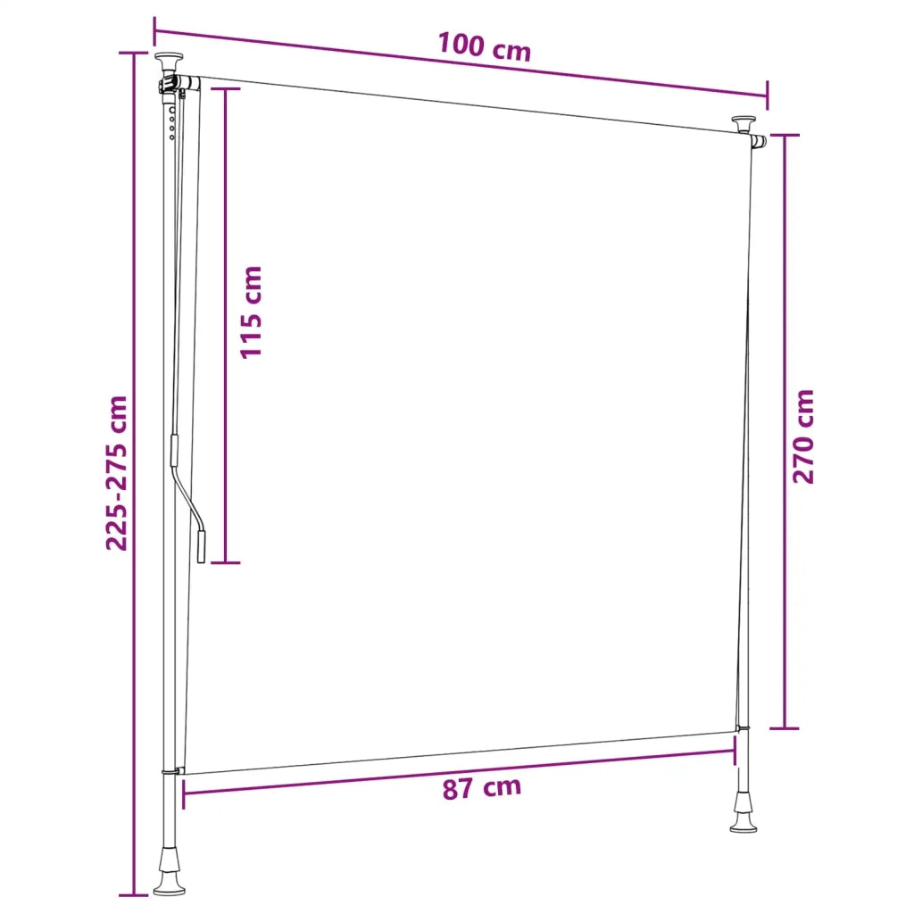 Tenda a rullo | Tenda avvolgibile Esterna Marrone 100 x 270 cm