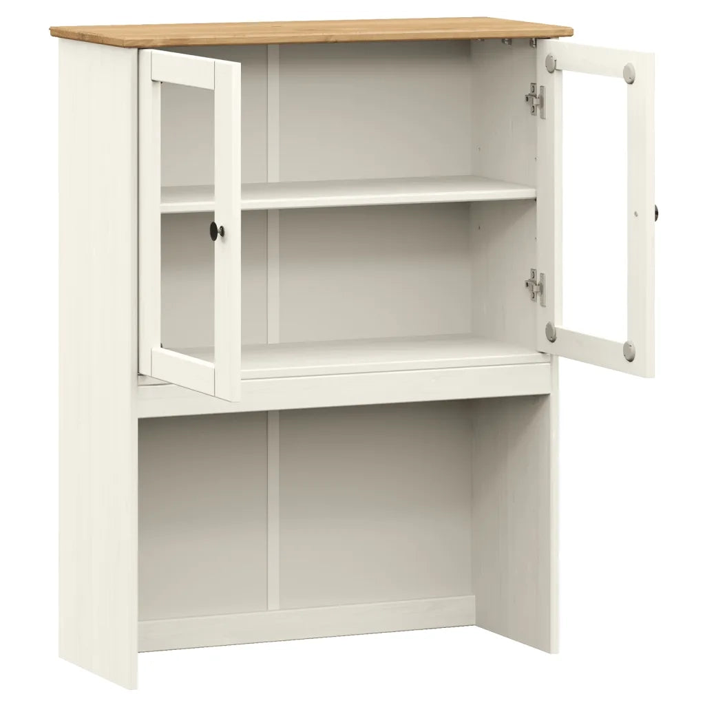 Piano Comò VIGO Bianco 78x30x100 cm in Legno Massello di Pino 353206