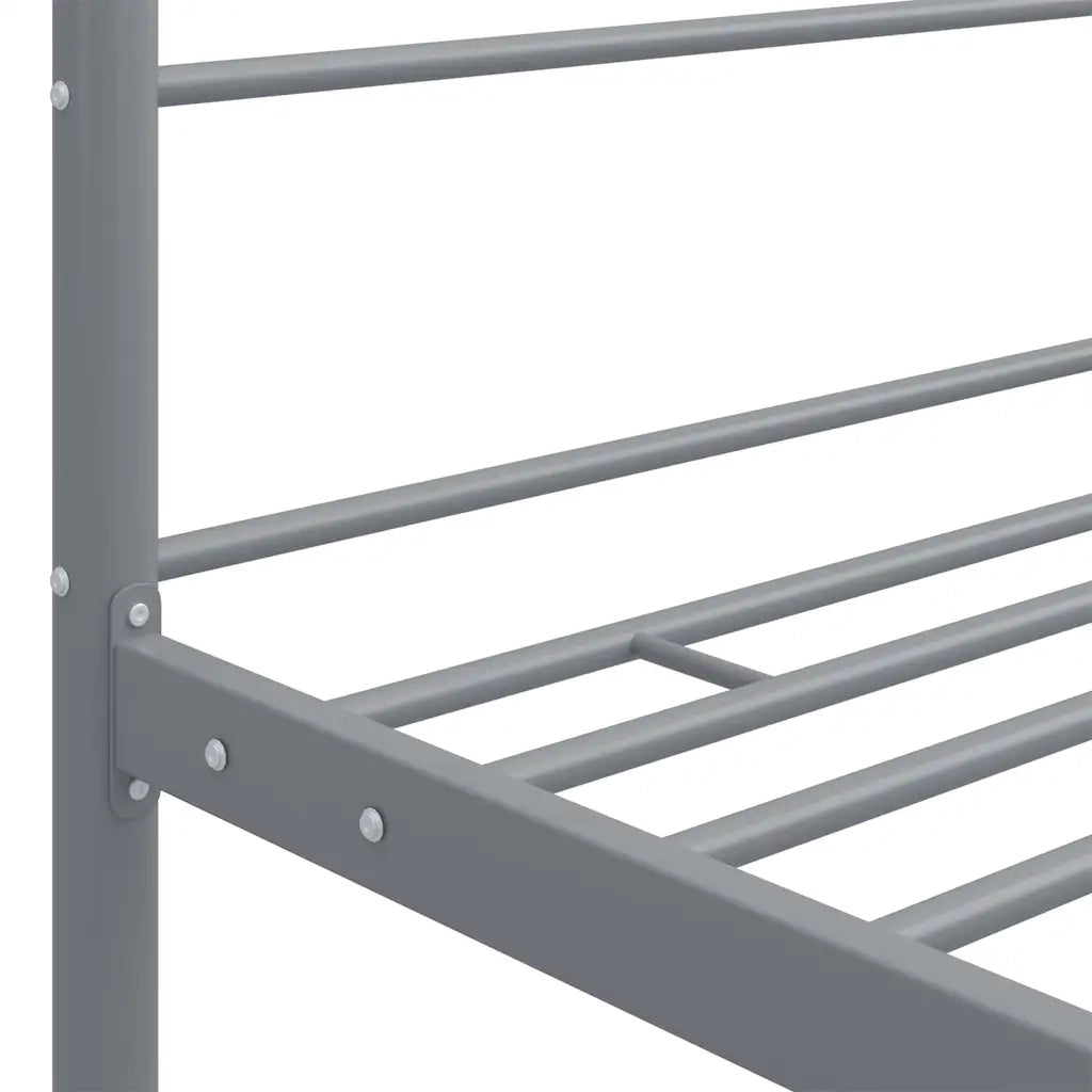 Letto a Baldacchino Grigio in Metallo 200x200 cm 325071