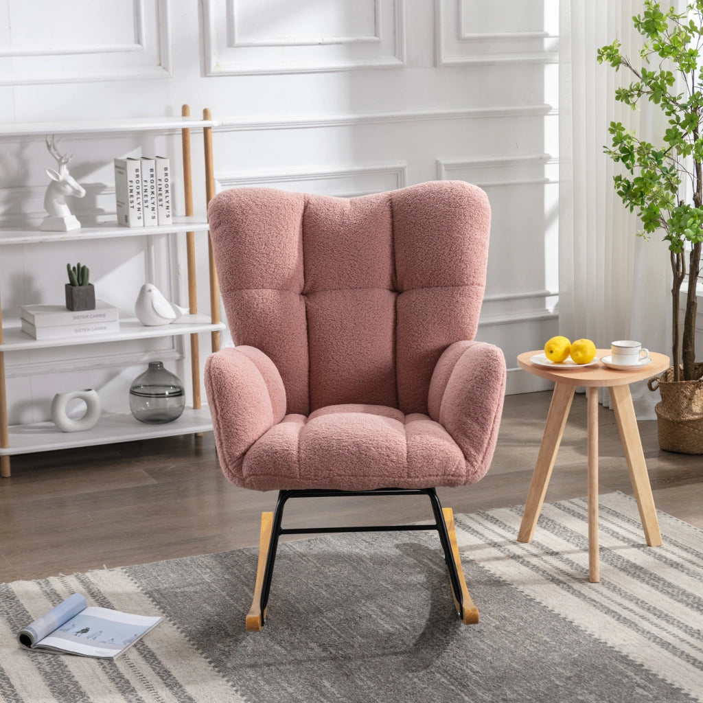 POLTRONA A DONDOLO 80x70x95 cm Teddy Rosa