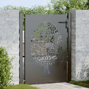 Cancello da giardino con blocco Nero 110 x 155 cm