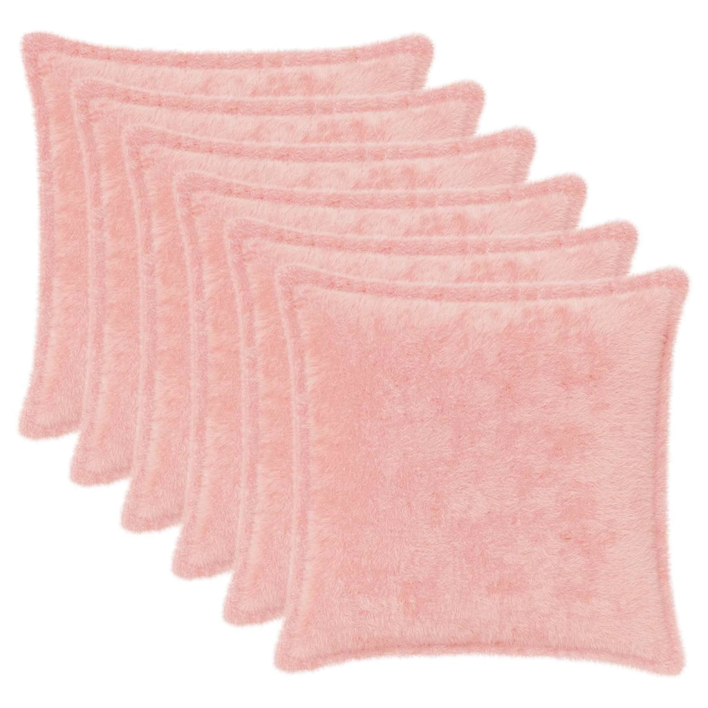 Federa 6 pz HOUTEN Rosa 35 x 35 cm Pelliccia di Coniglio Finta 916628
