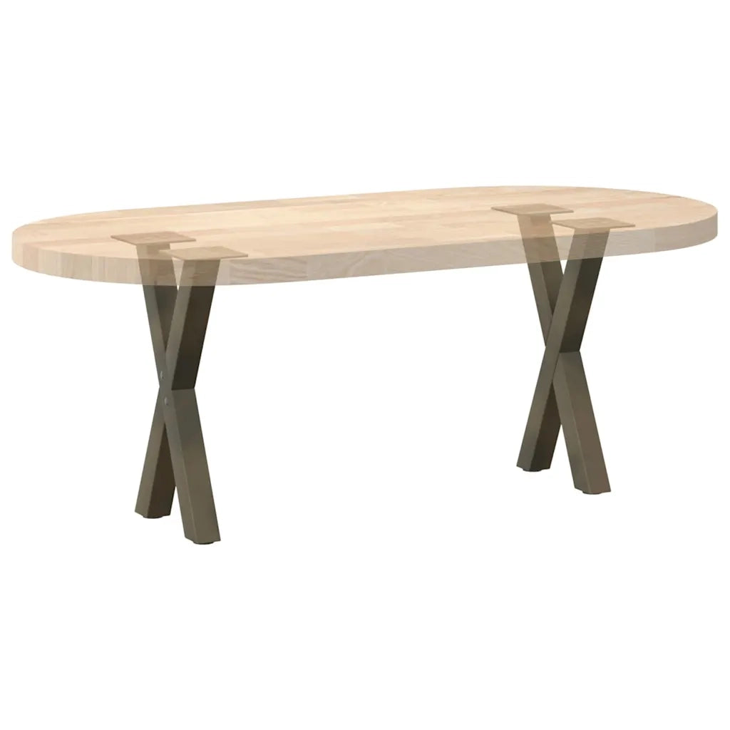Gambe per Tavolino da Caffè a Forma di X 2 pz Acciaio Naturale 28x(42-43) cm Acciaio 4012891
