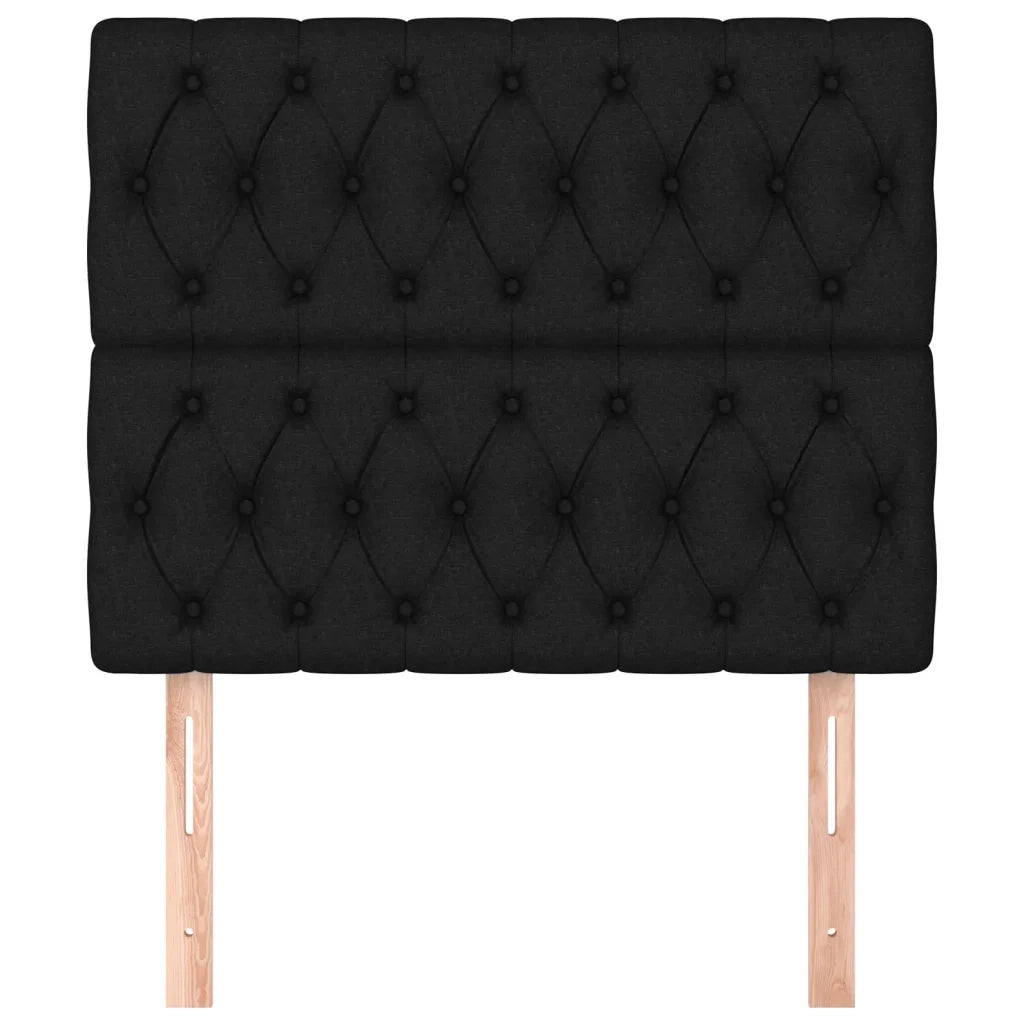 Testiera | Testata Nera 90x7x118/128 cm Tessuto