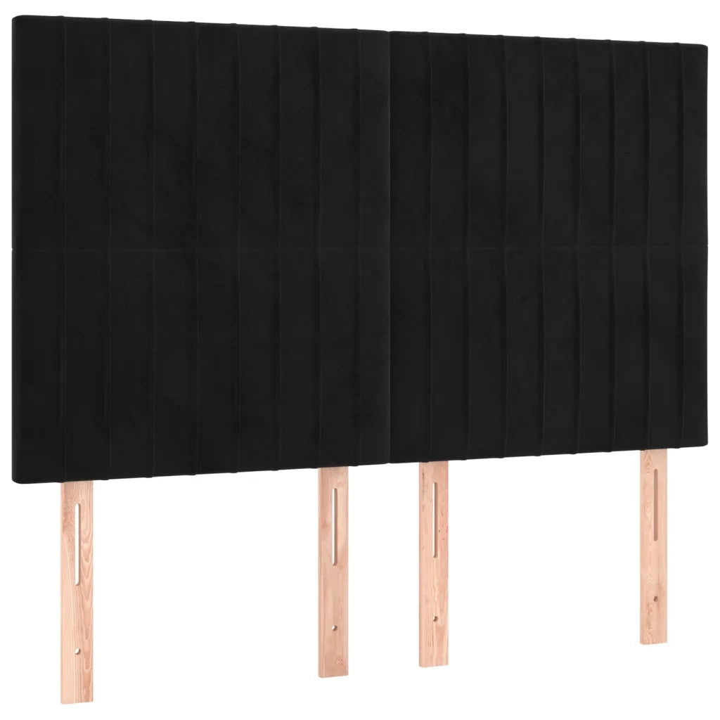 Letto matrimoniale | Letto per adulti | Giroletto senza Materasso Nero 140x200 cm in Velluto