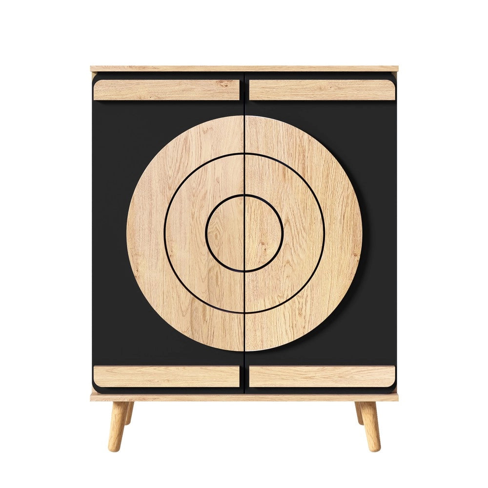 Scarpiera con Ante Geometriche e Ripiani ¨C MINIMAL ¨C Legno, Multilivello