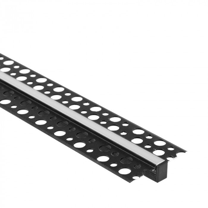 Profilo LED GPW-02 incasso nero diffusore opale 2m
