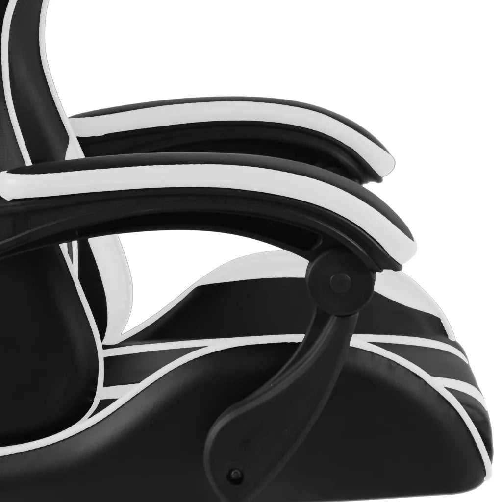 Sedia da Ufficio | Sedia da Gaming Nero e Bianco in Similpelle