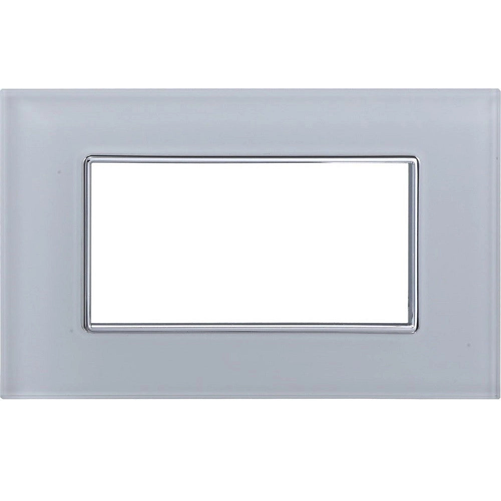 Trade Shop - Placca Cristal 3m 4m 6m Bianco Effetto Vetro Compatibile Con Bticino Axolute -