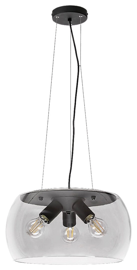 Lampada a sospensione Rabalux Ursula nera 3xE27 Ø40cm