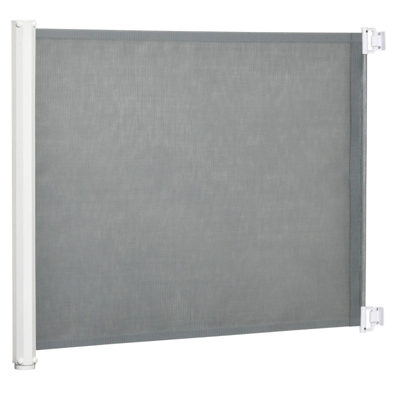 Barriera di sicurezza retrattile 115 x 82,5 cm in acciaio grigio per scale
