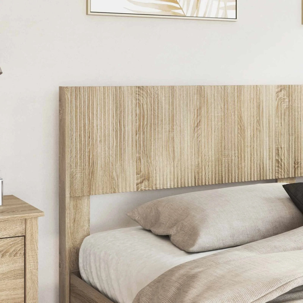 Letto matrimoniale | Letto per adulti | Struttura del letto con stoccaggio e testata Rovere Sonoma
