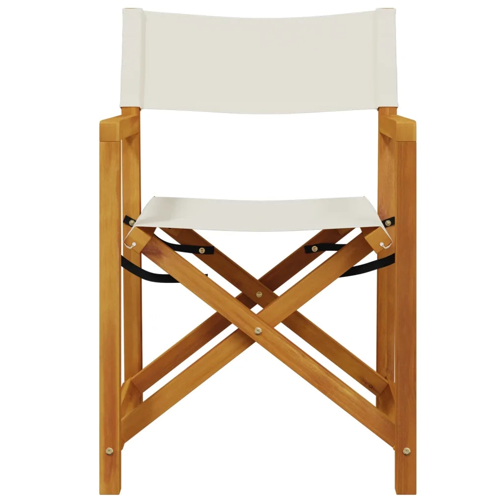Sedie da Giardino Pieghevoli 4 pz Bianco Crema in Tessuto 3208916