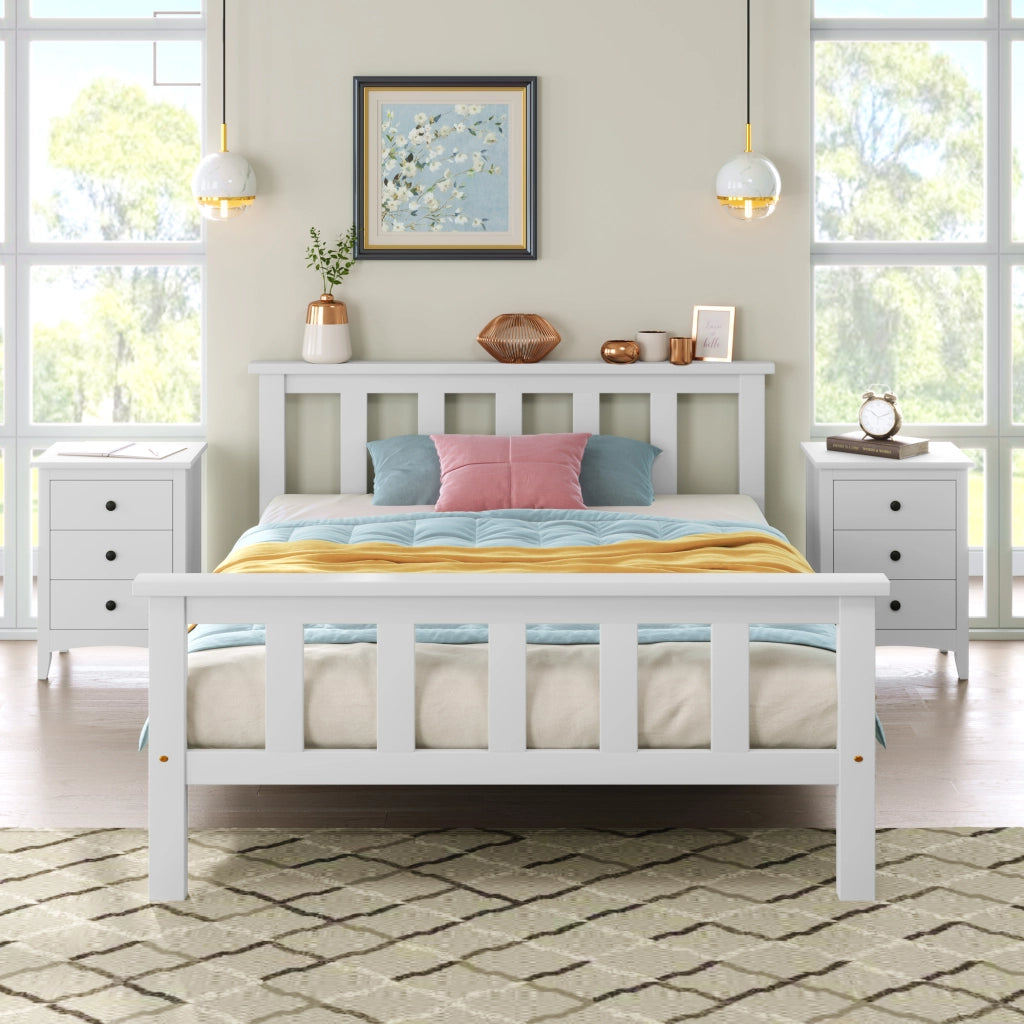 Letto singolo in legno composto da struttura con rete a doghe, letto in legno con testiera - 90 x 200 cm, pino massello, letto per bambini, letto per
