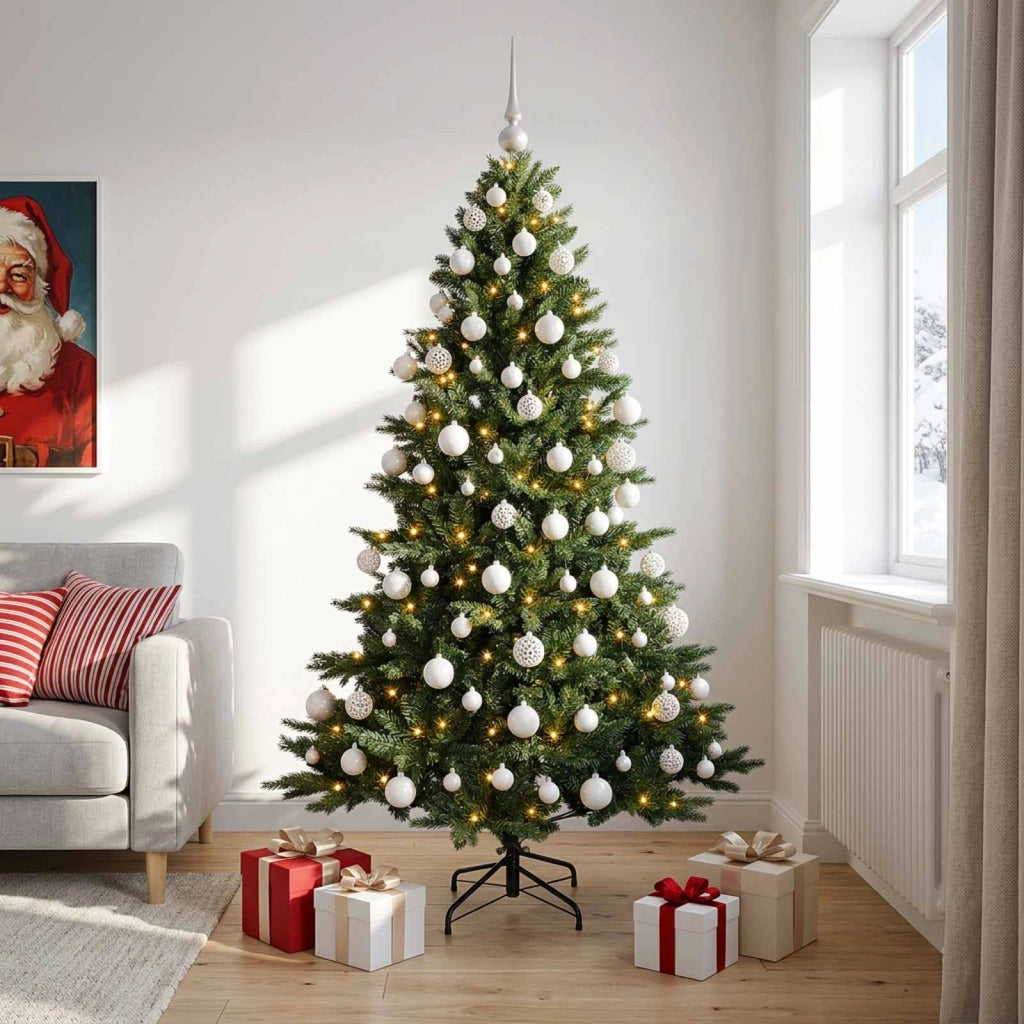 Albero di Natale artificiale con palline 180 cm 300 LED 3467074