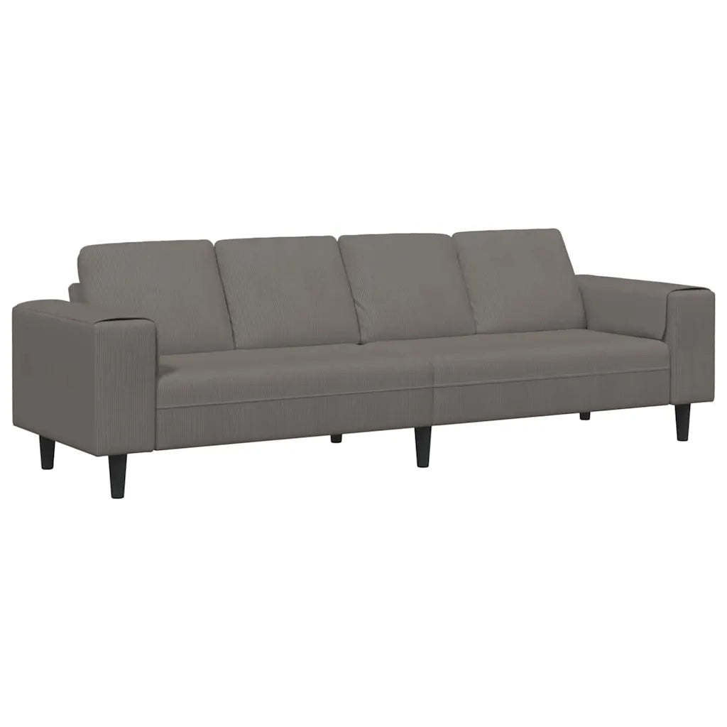 Divano-Sofa-Divanetto Grigio chiaro 250 x 77 x 76 cm Tessuto in Cords