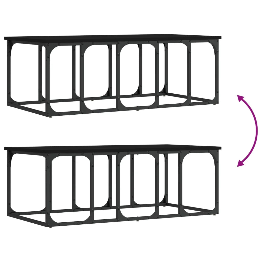 Tavolino da Salotto Nero 100x50x35,5 cm in Legno Multistrato 833378