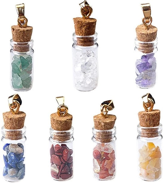 Set di Cristalli di Chakra - 7 pezzi - Pietre di Luce per il Benessere - Vaschette di Speranza - Meditazione e Balanciamento - Decorazione per la Casa - Cristalli di Guarigione