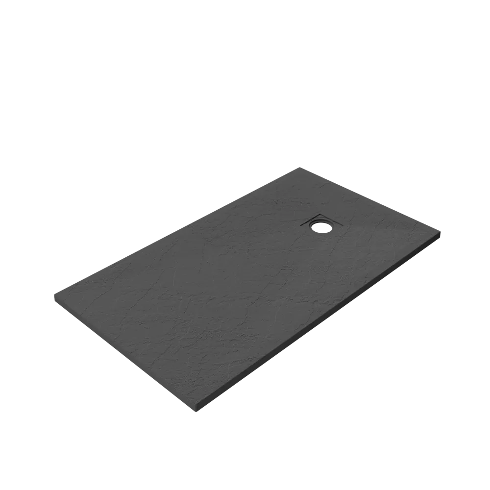 Piatto doccia rettangolare 80x90 cm in marmoresina grigio antracite effetto pietra h3 cm | Milos