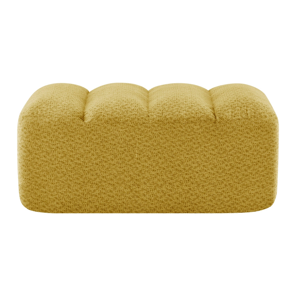 Poltrona con pouf modulare senza struttura, seduta ampia e design ergonomico, in Pile Granulato, Giallo, 25 × 25 × 83 cm