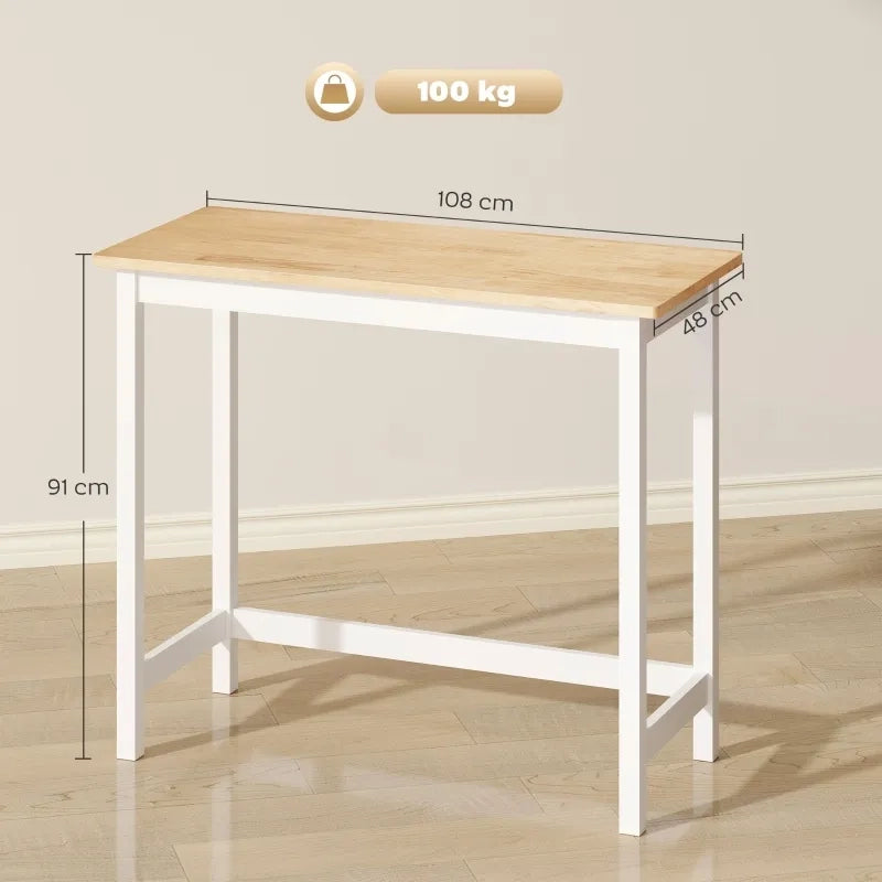 Bartisch compatto per 2 persone, finitura legno naturale e bianco