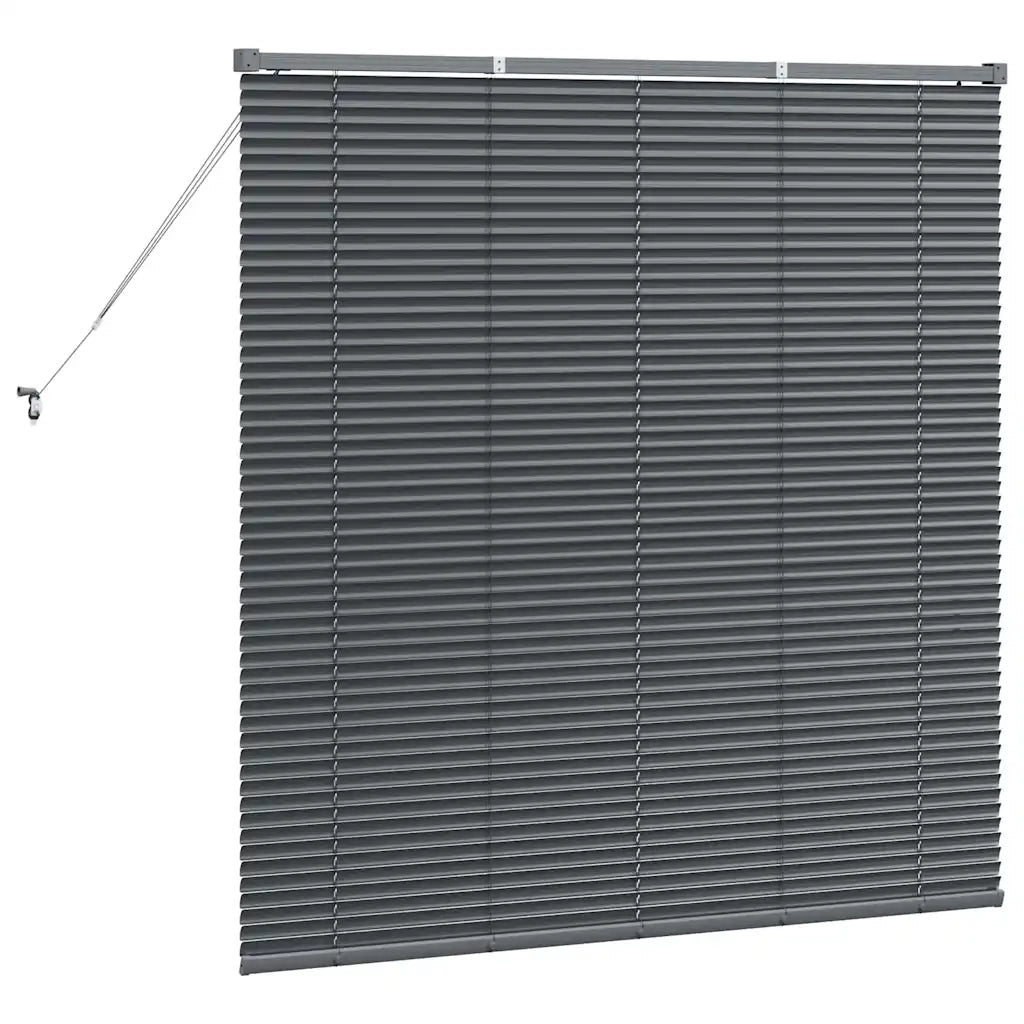 Tendaggi a Veneziana | Tenda a lamelle Grigio scuro 130 x 135 cm Alluminio