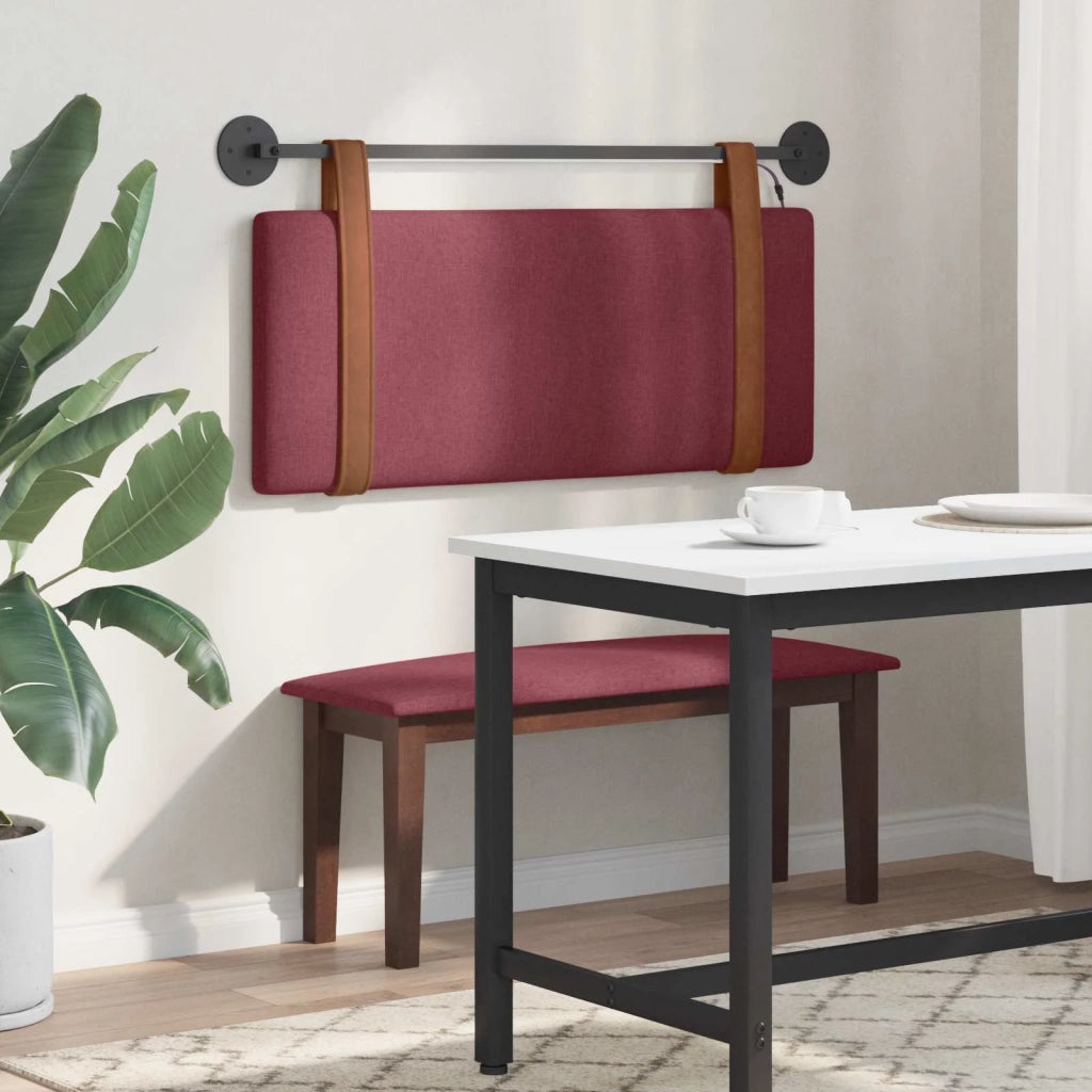 Testiera | Testata sospesa Con luce LED Rosso Vino PU Antico