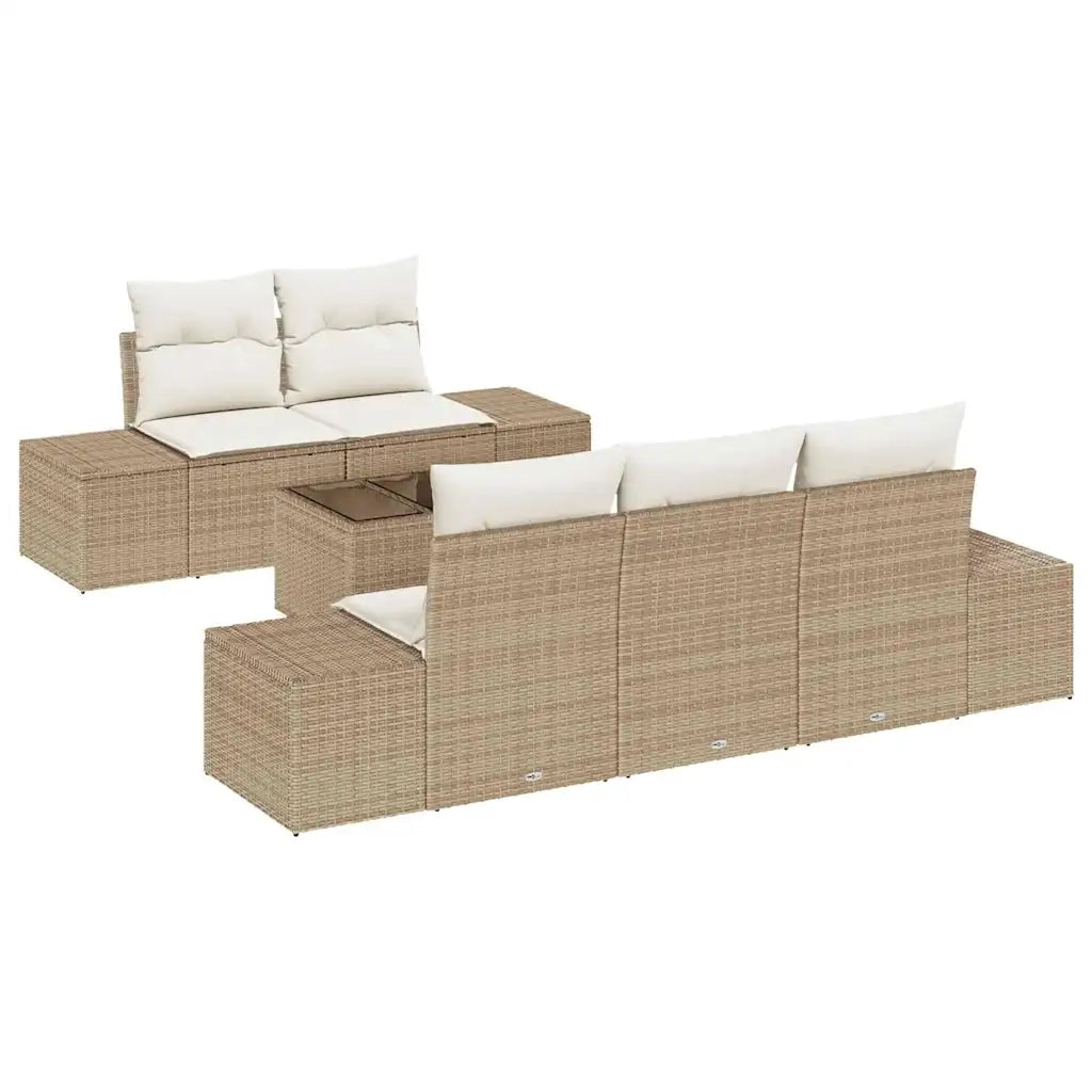 Set Divano da Giardino con cuscino Beige polyrattan 3346941