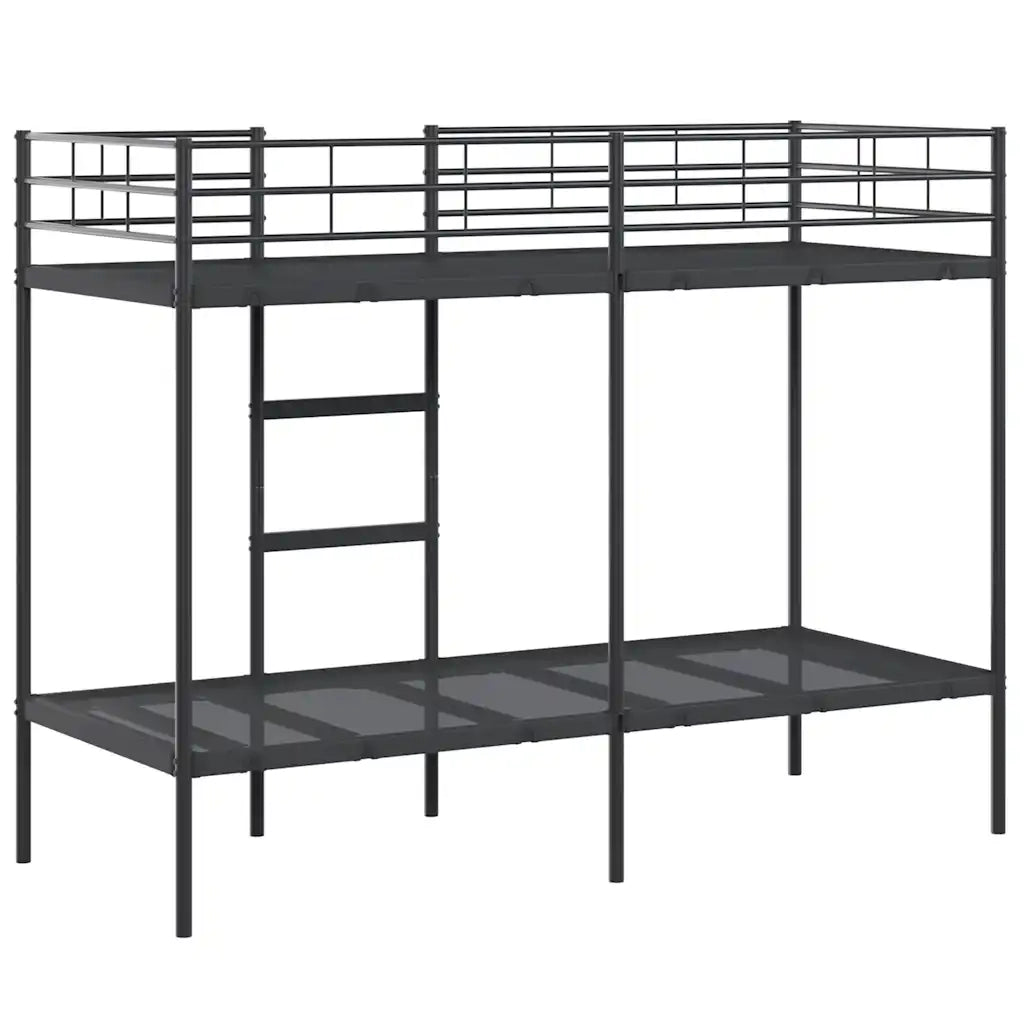 Letto singolo | Letto per adulti | Letto a Castello senza Materasso Nero 80x200 cm in Acciaio