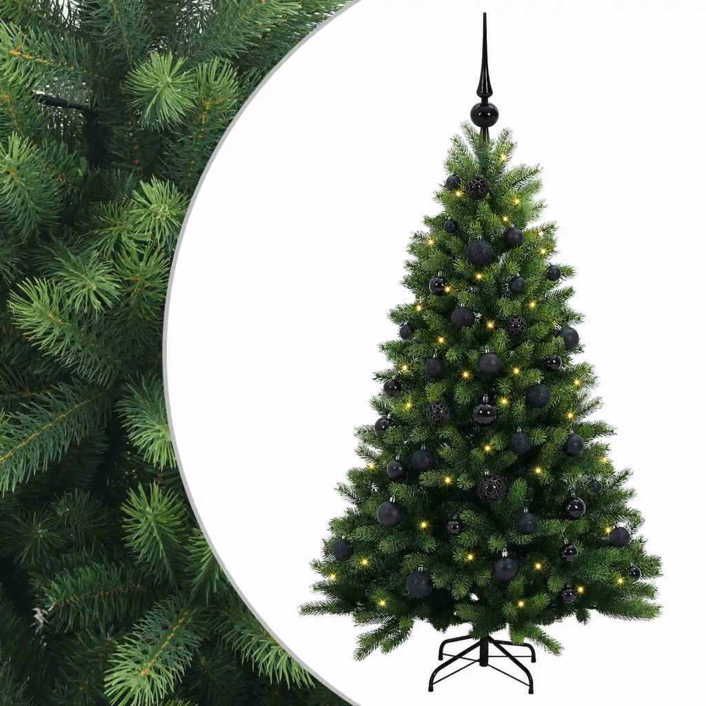 Albero di Natale Artificiale con Palline 150 cm 150 LED 3465608