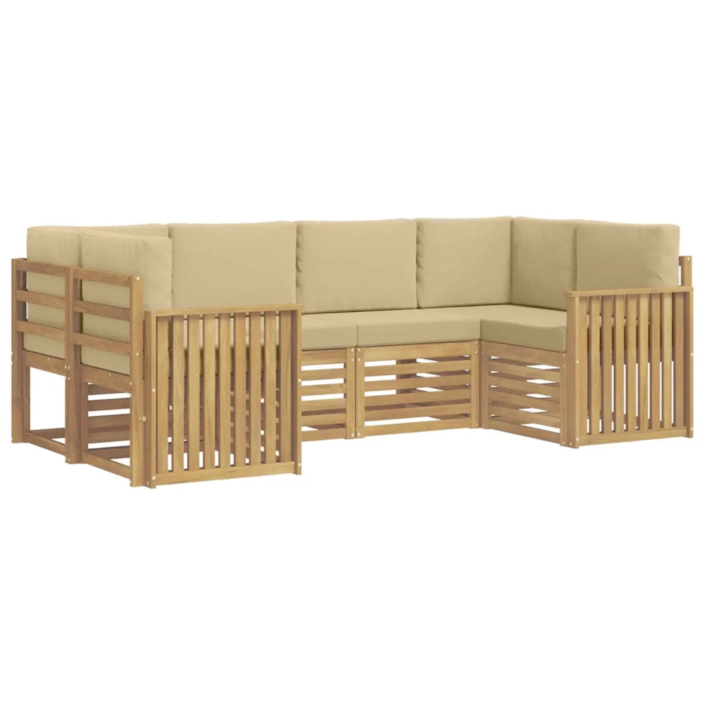 Set di divani da esterno 6 pcs Bianco e Beige 3392393