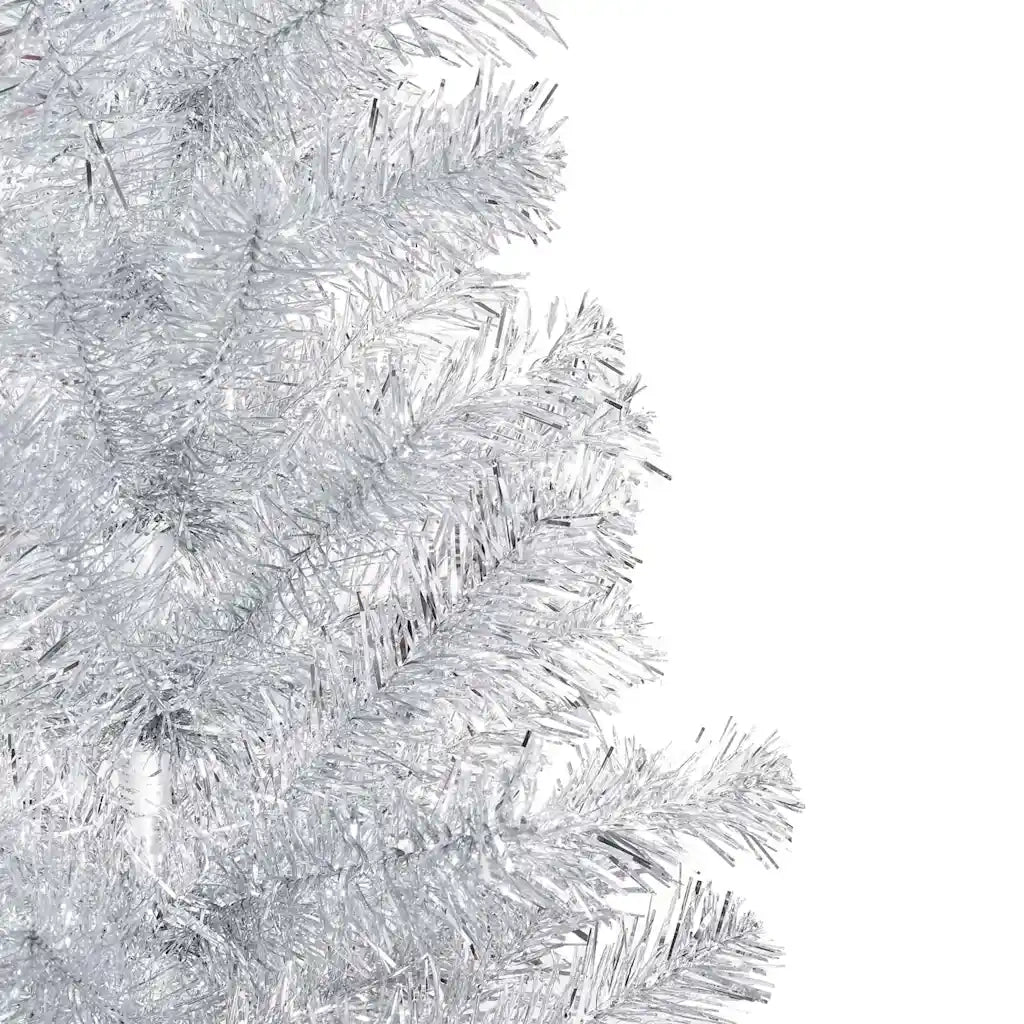 Albero di Natale Preilluminato con Palline Argento 180 cm PET 3077696