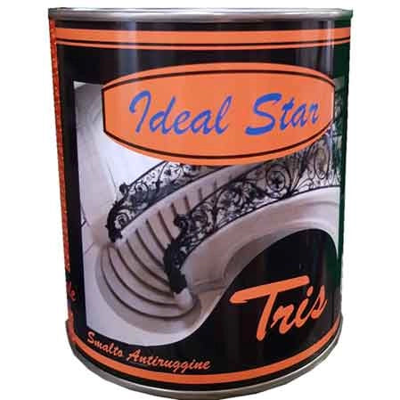 SMALTINO ANTIRUGGINE 'TRIS' IDEAL STAR 0,375 lt - Grigio argento - IDEAL STAR