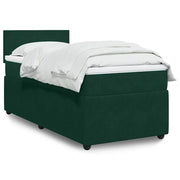 Giroletto a Molle con Materasso Verde Scuro 90x200 cm Velluto