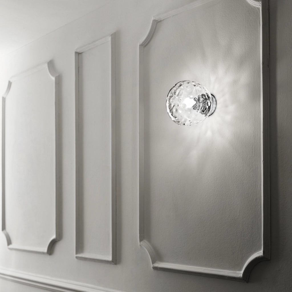 Applique Contemporanea Skin Metallo Cromo Vetro Trasparente 1 Luce E27