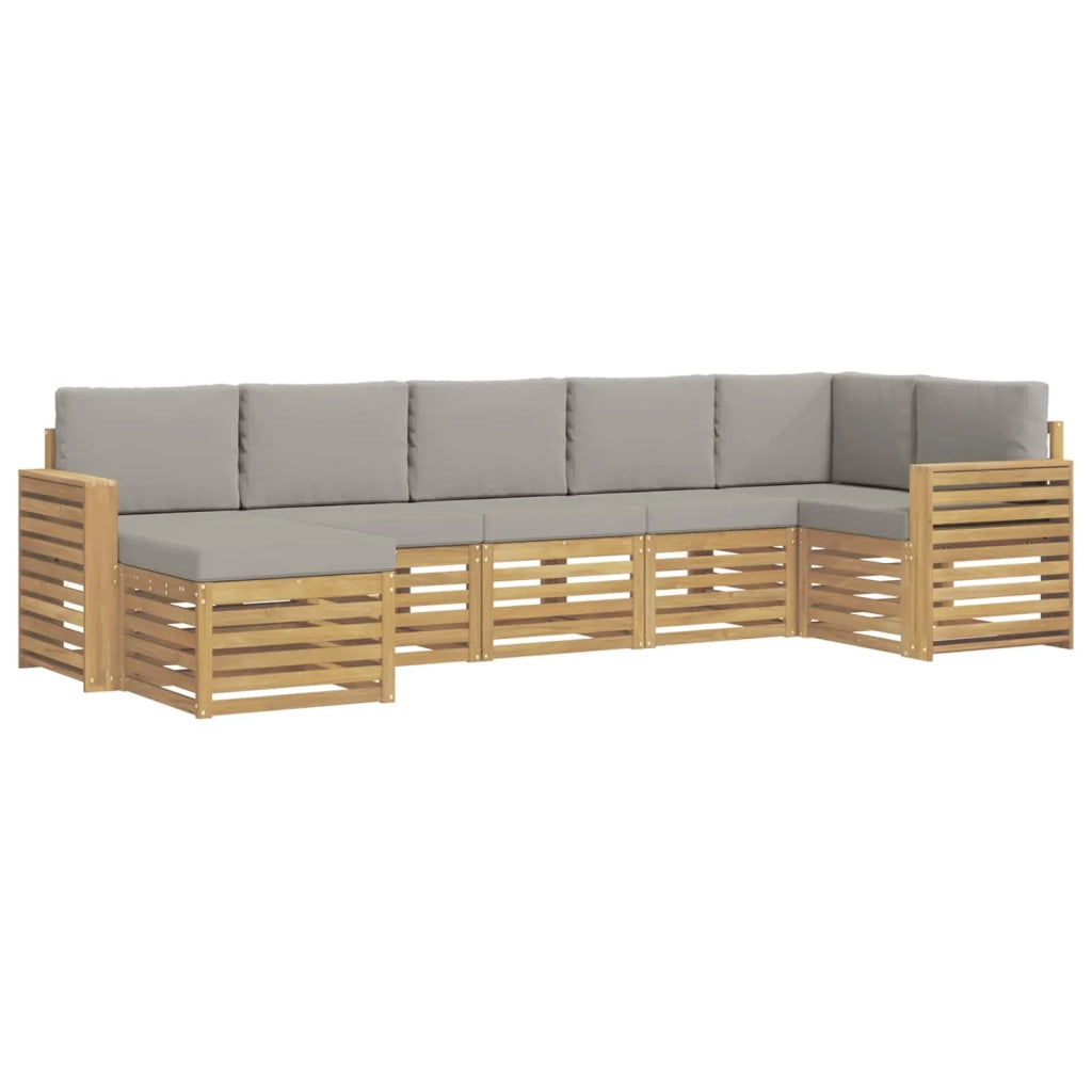Set di divani da esterno 7 pcs Bianco e Grigio Chiaro 3392201