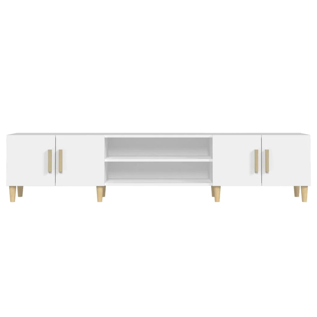 Mobile TV multimediale mensola TV credenza TV sala da pranzo soggiorno camera da letto 180 x 31,5 x 40 cm legno ingegnerizzato bianco 02_0026091