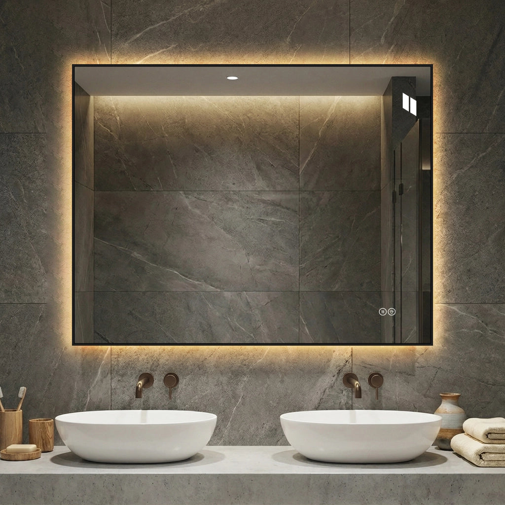 Specchio da bagno LED retroilluminato con antiappannamento; 3 tonalità dimmerabili; vetro argentato senza rame 5 mm