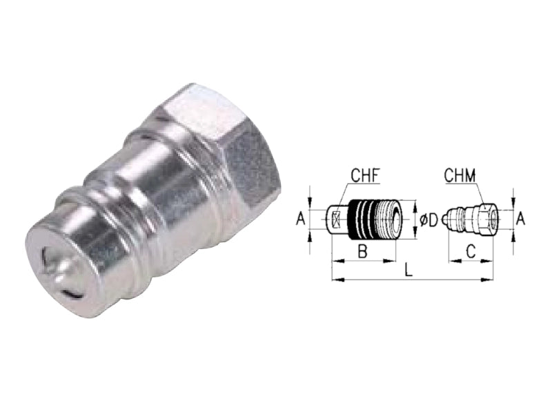 Innesto rapido a valvola Faster tipo maschio push pull serie NV innesto 1/2 - 80352