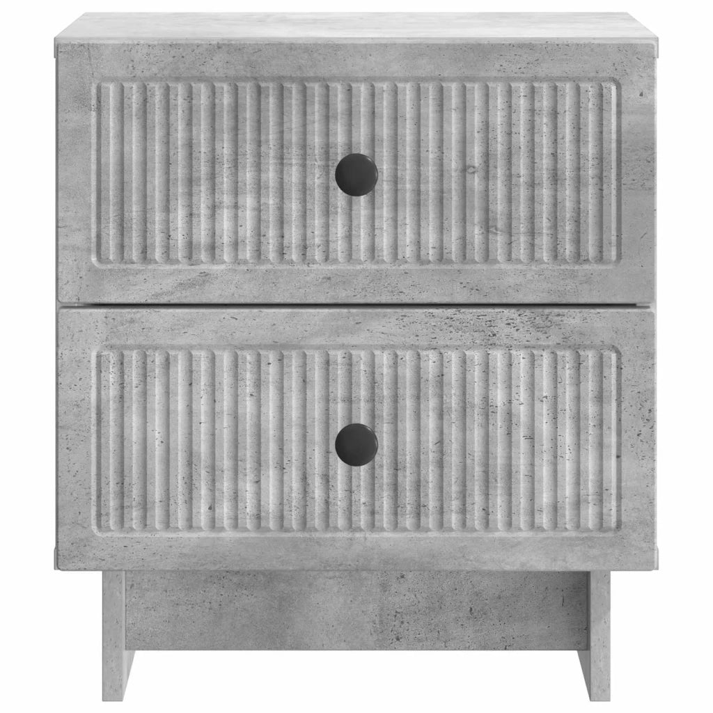 Set di 2 Comodini | Armadio da Notte | Mobiletto da notte Grigio Cemento 43 x 34,5 x 47,5 cm