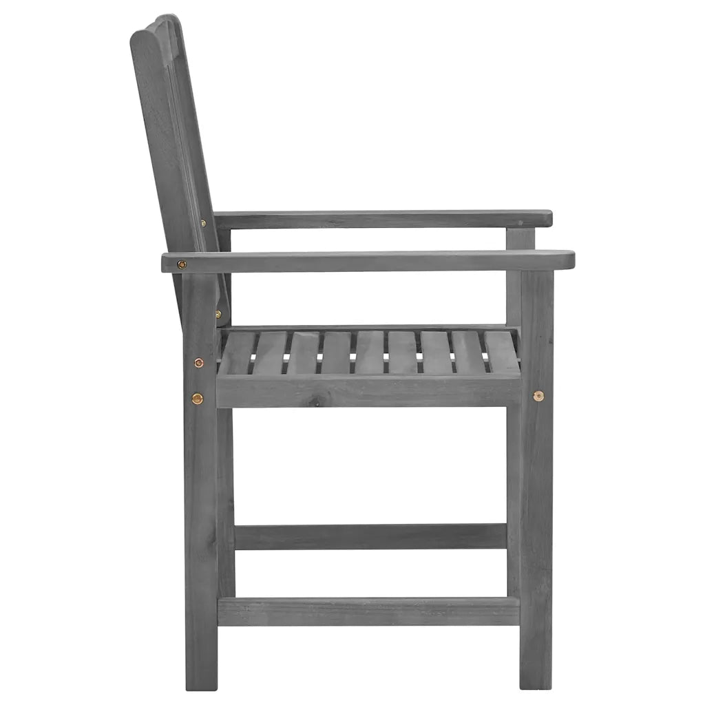 Sedie da Giardino con Cuscini 4 pz | Sedie da Esterno in Massello di Acacia Grigio