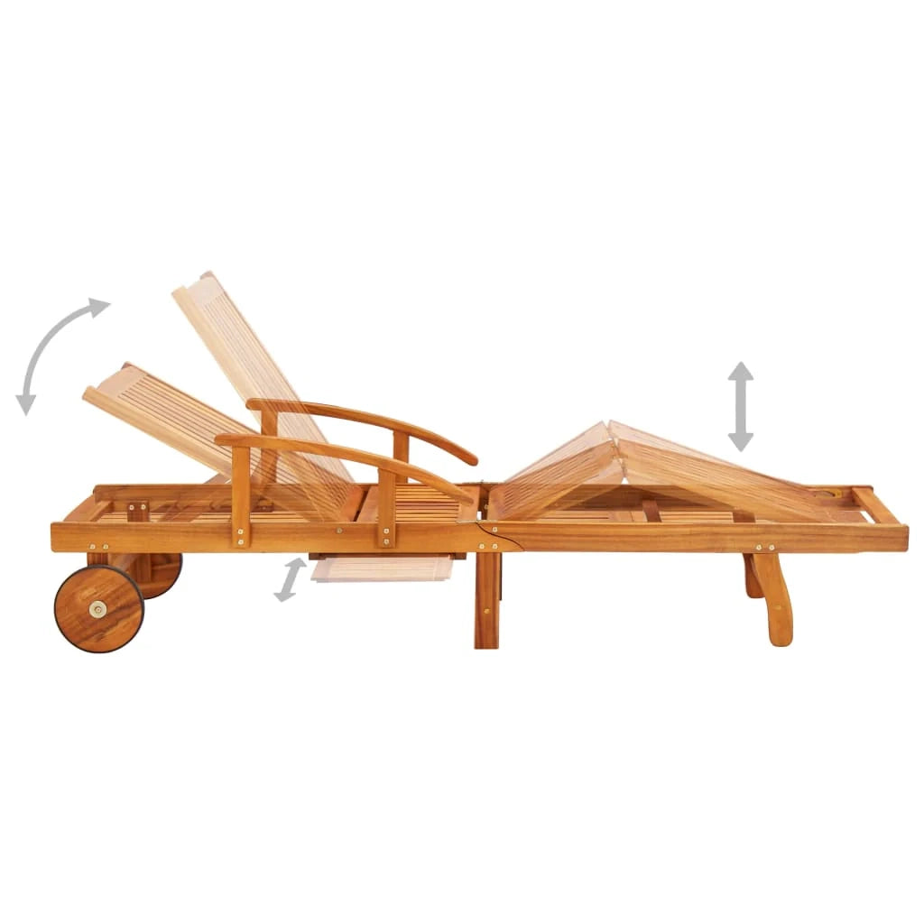 Set di 2 lettini prendisole sedie a sdraio lettini prendisole aiuole da giardino mobili da giardino con cuscini legno massello di acacia 02_0012041