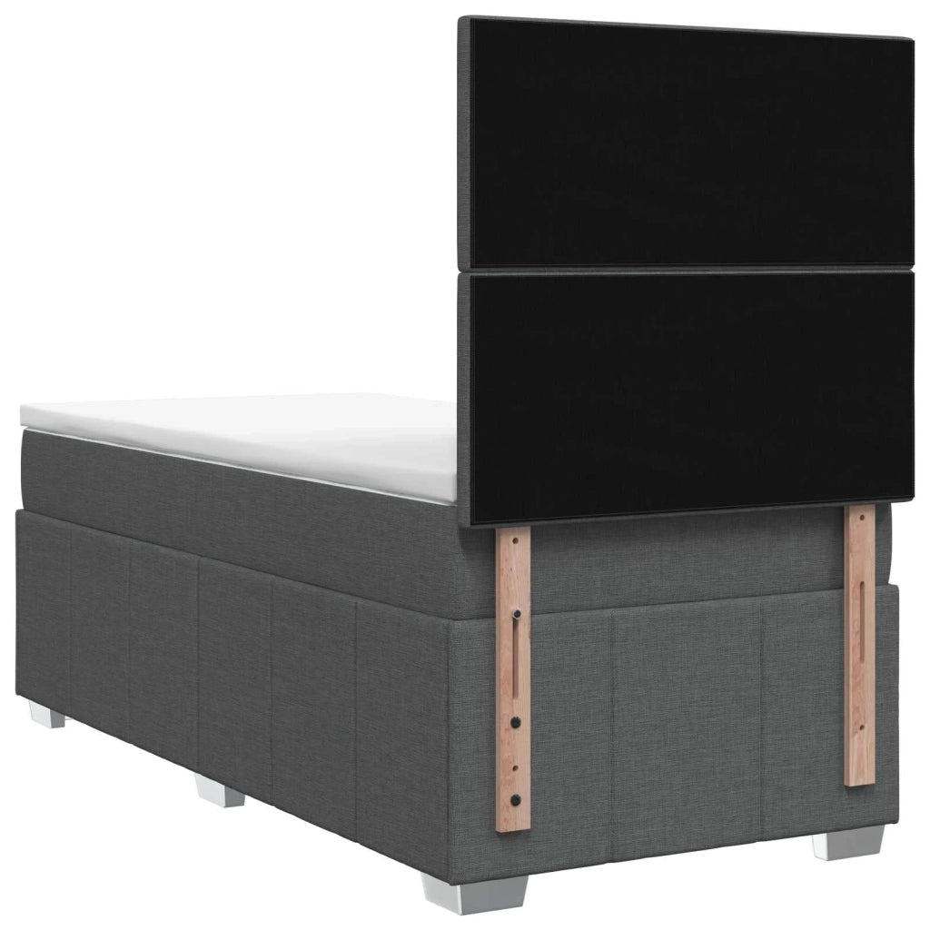 Letto Box Spring LED con Materasso Grigio Scuro 100 x 200 cm 3455536