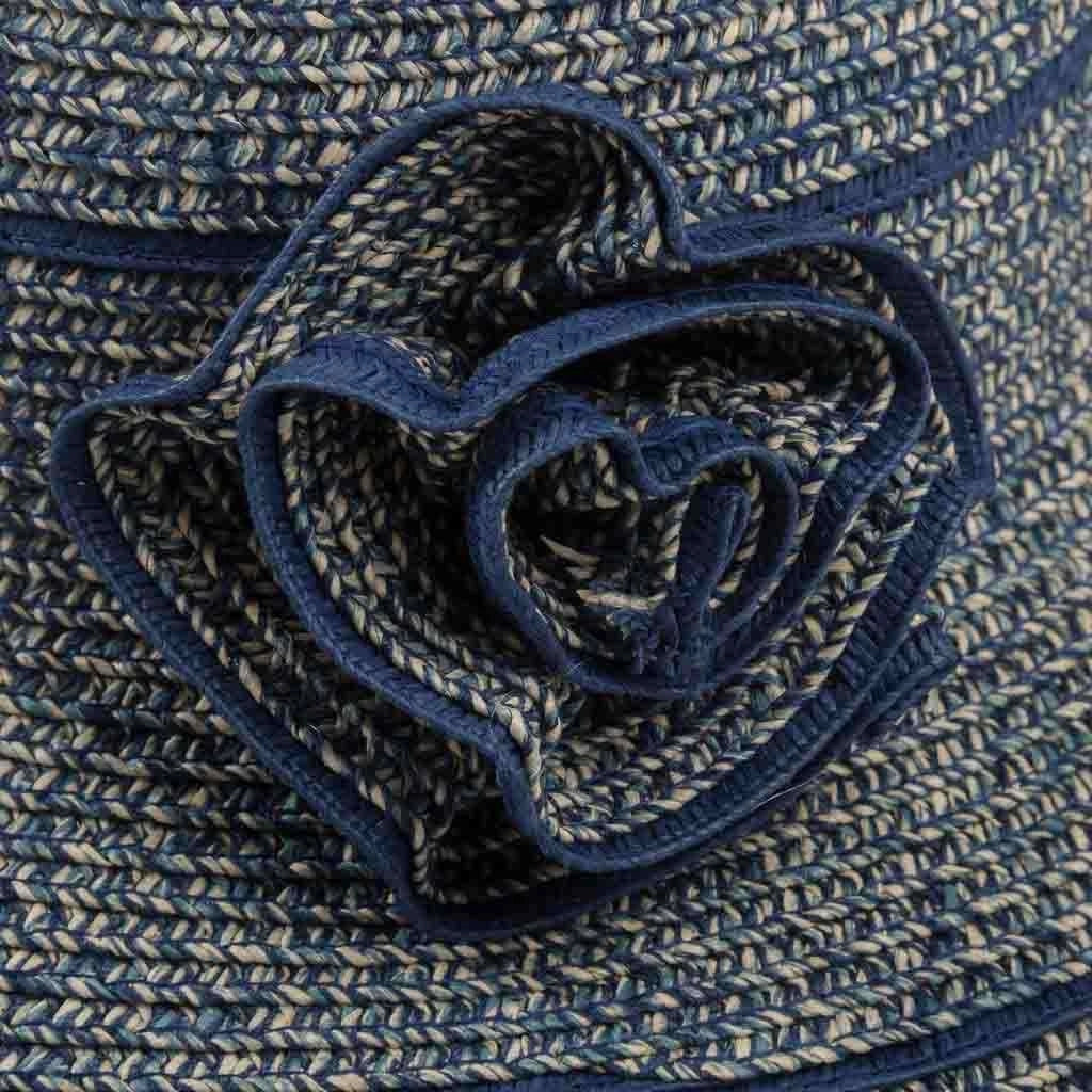 Cappello grigio a tesa larga con dettaglio 58